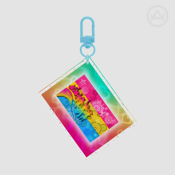 Pansexual Frutiger Metro Flag Glitter Keychain