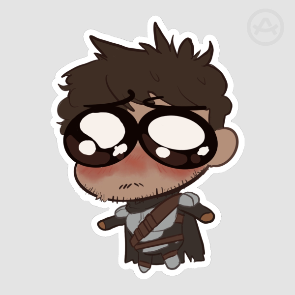 Sad Chibi Din Djarin sticker