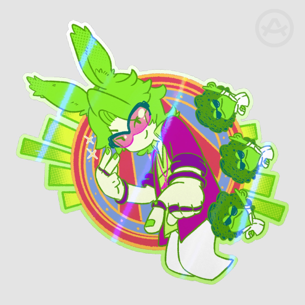 FFXIV Arcadion-Dancing Green Die Cut Stickers