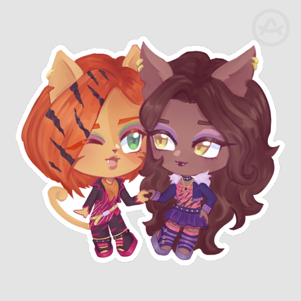 Toralei and Clawdeen Die Cut Stickers