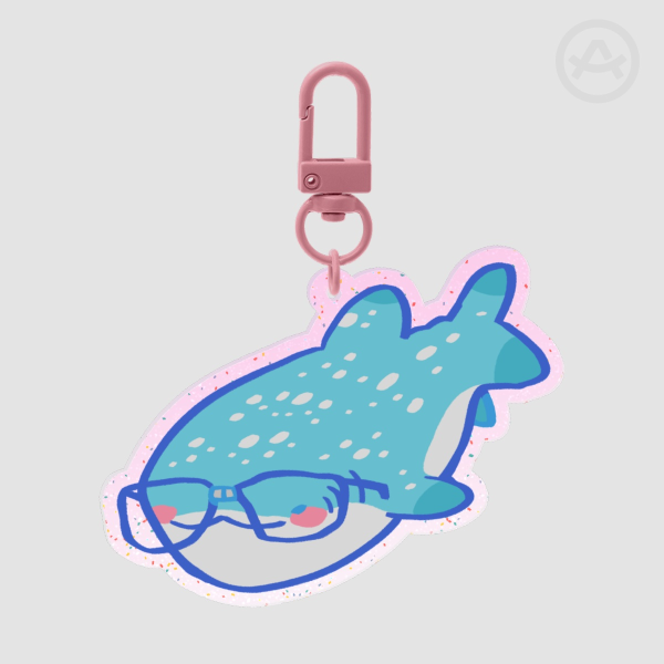 Nerd Whale Shark Glitter Keychain