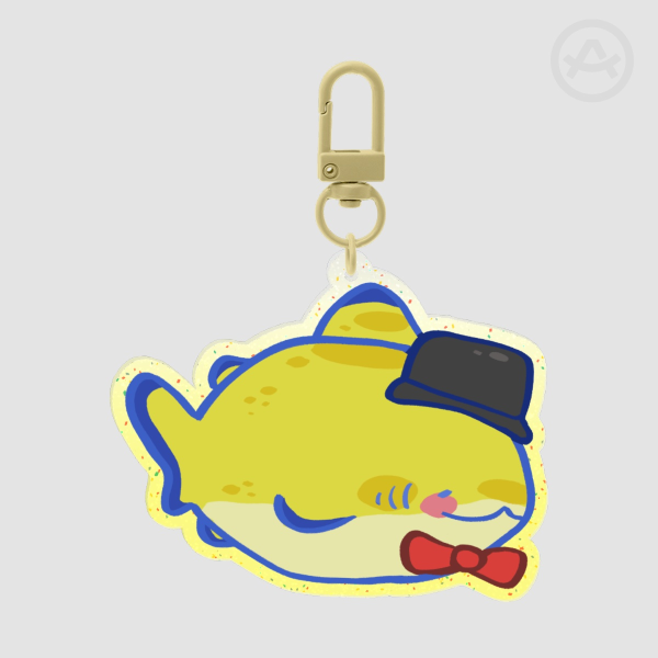 Lemon Shark Glitter Keychain