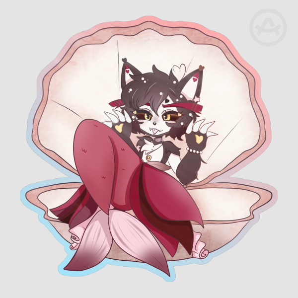 Merman Husk seashell sticker - Hazbin Hotel