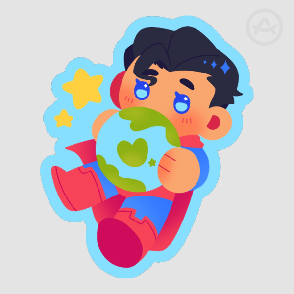 Superman & Earth Sticker