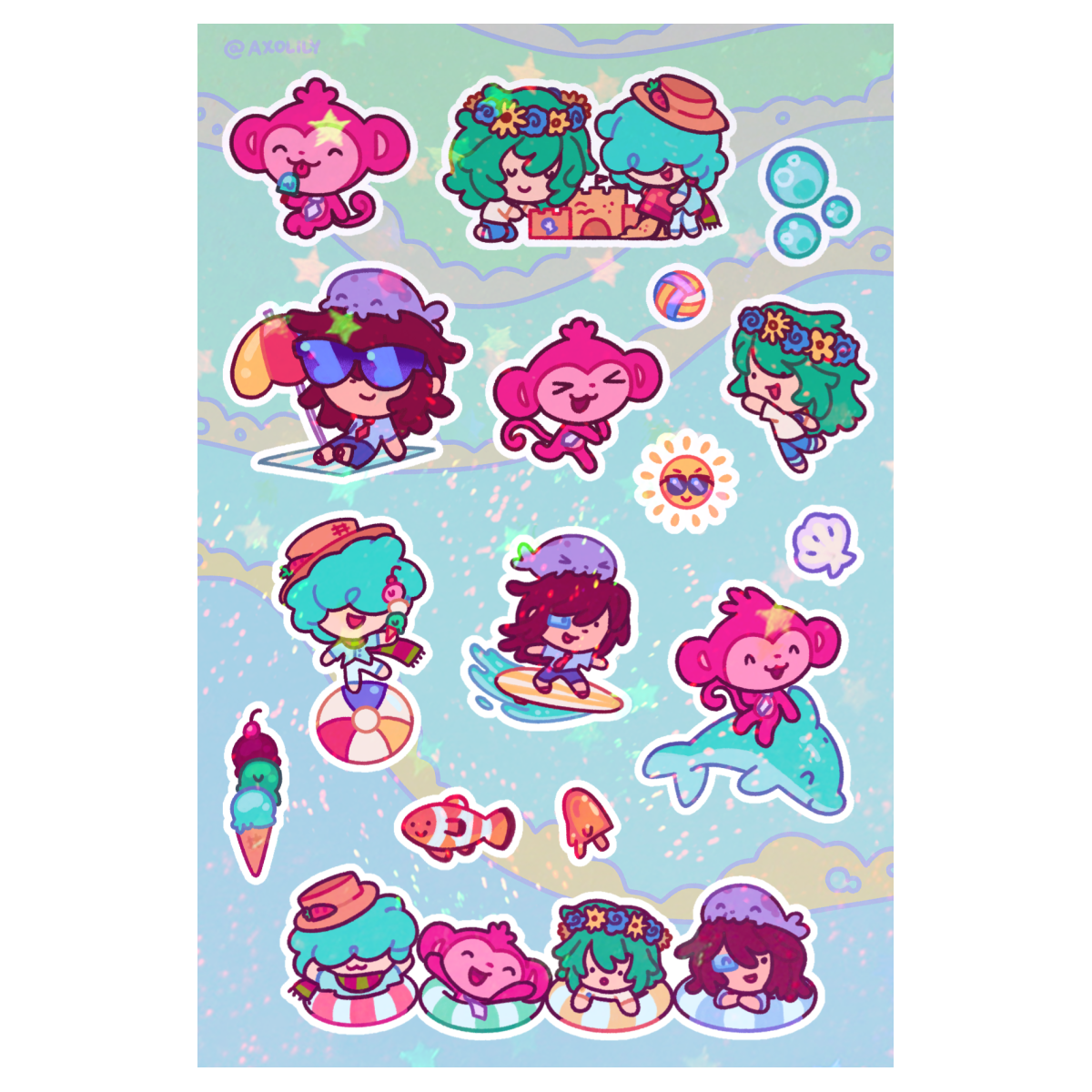 Chunglodites summer sticker sheet