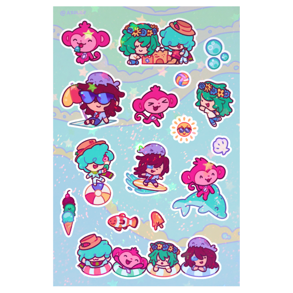 Chunglodites summer sticker sheet