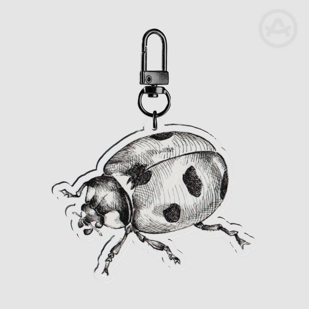 Ink ladybug keychain