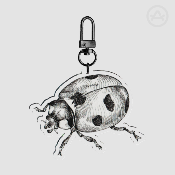 Ink ladybug keychain