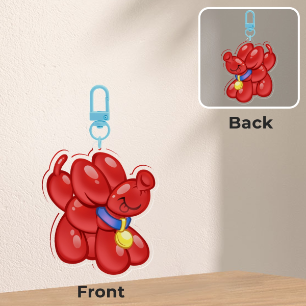 Red Balloon Doggie Keychain