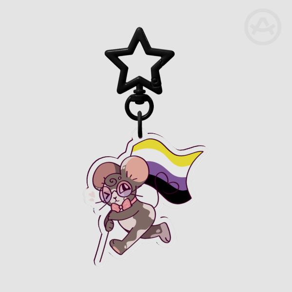 Little Mouse - NonBinary Flag/Keychain (6cm)