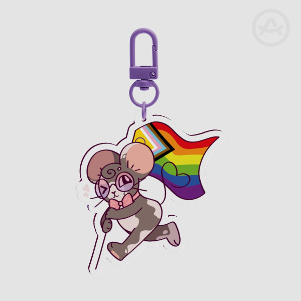 Little Mouse - LGBTQ+ Progress Pride Flag/Keychain (6cm)
