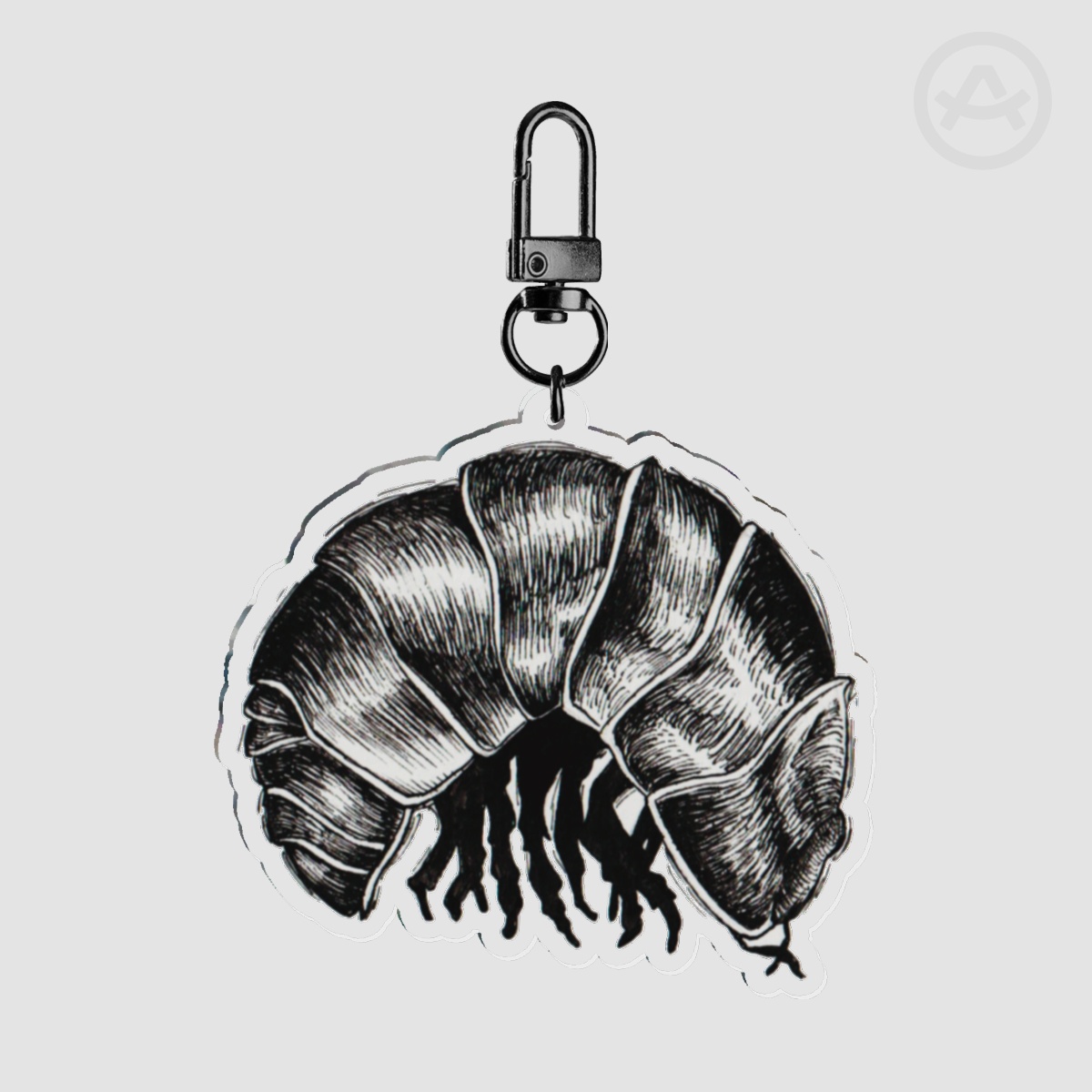 Ink woodlouse keychain