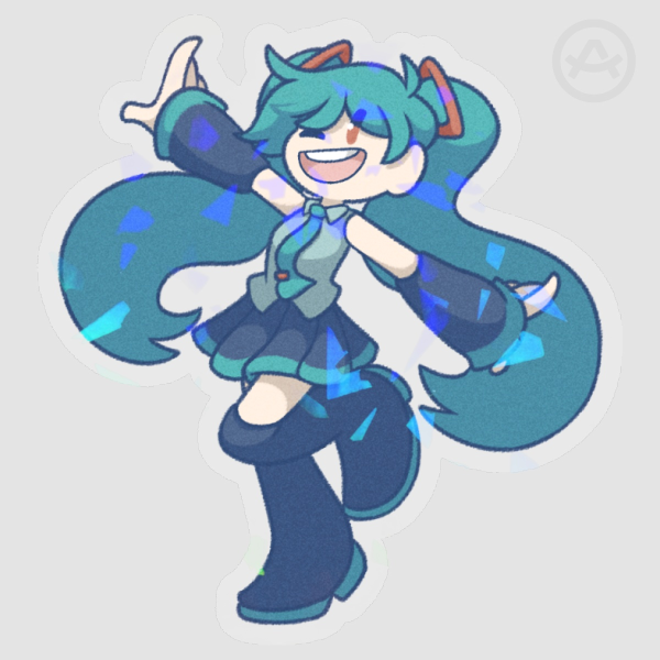 Performing Miku Clear Glass Sticker