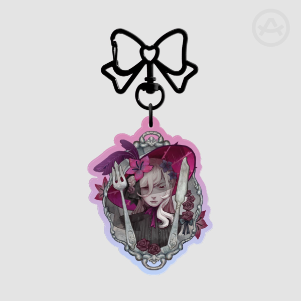 White Lily Cookie acrylic charm