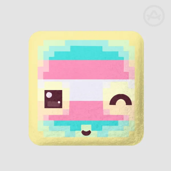 Trans sulfur cube plush badge