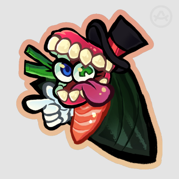 Caine Colored Edge Die Cut Sticker
