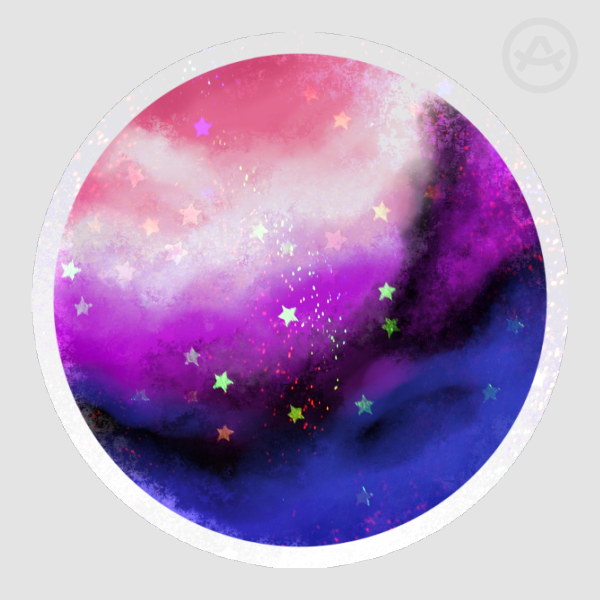 Genderfluid Planet Sticker