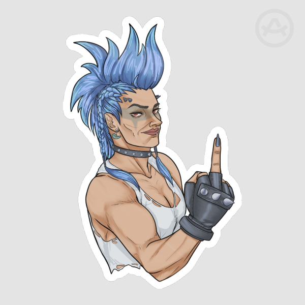 OVERWATCH JUNKER QUEEN middle finger STICKER