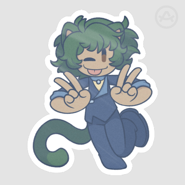 Catboy Peace Sticker