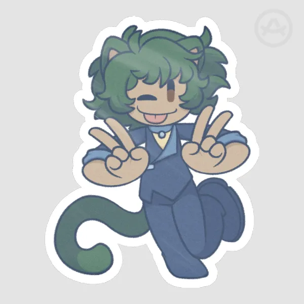 Catboy Peace Sticker