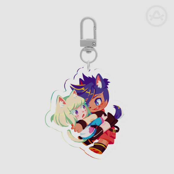 Dog Galo and Cat Lio Acrylic Keychain