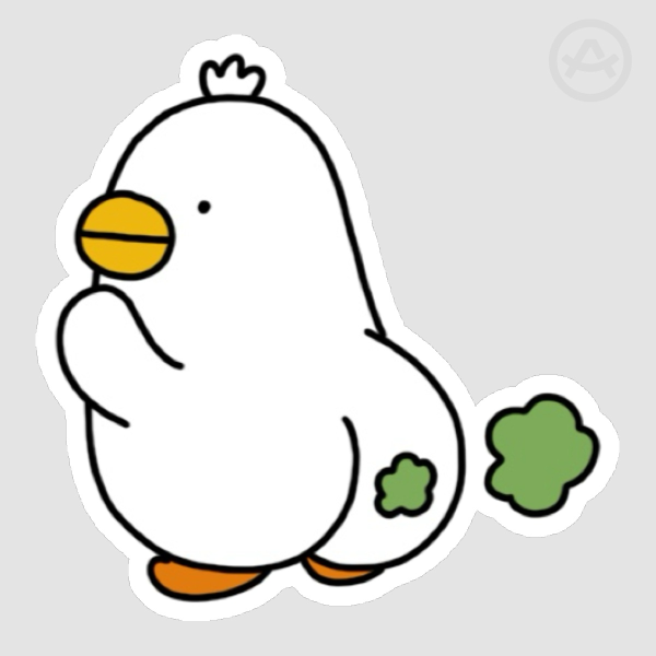 Farting Duck Sticker