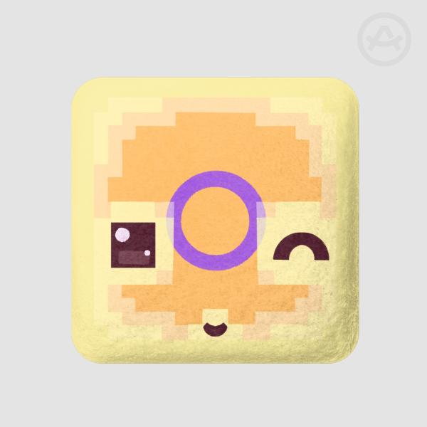 Intersex sulfur cube plush badge