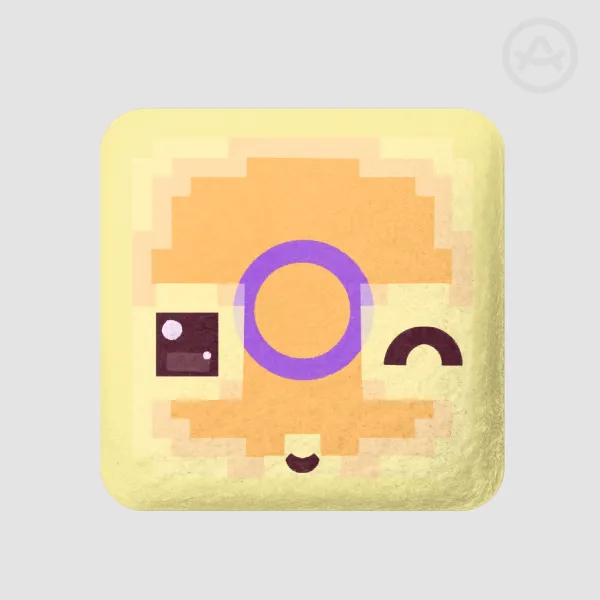 Intersex sulfur cube plush badge