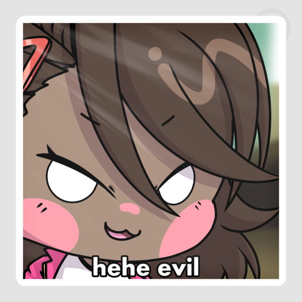 RJ Hehe Evil Die Cut Sticker