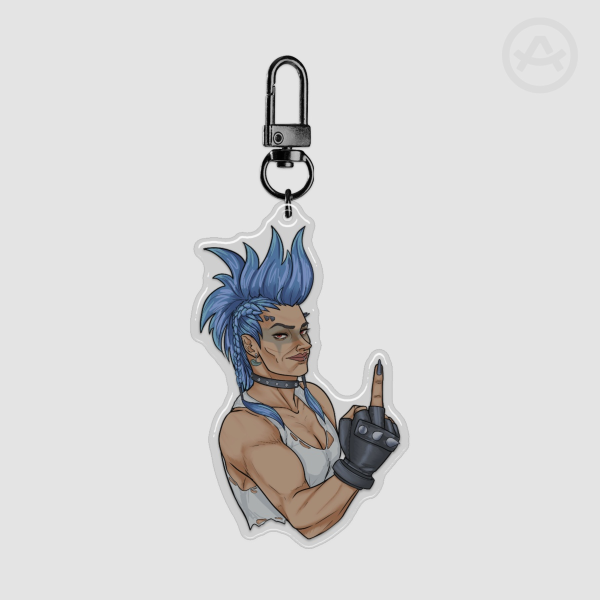 OVERWATCH JUNKER QUEEN Middle Finger KEYCHAIN