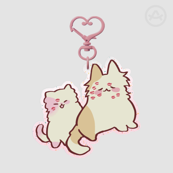 Lovestruck Kitties Keychain