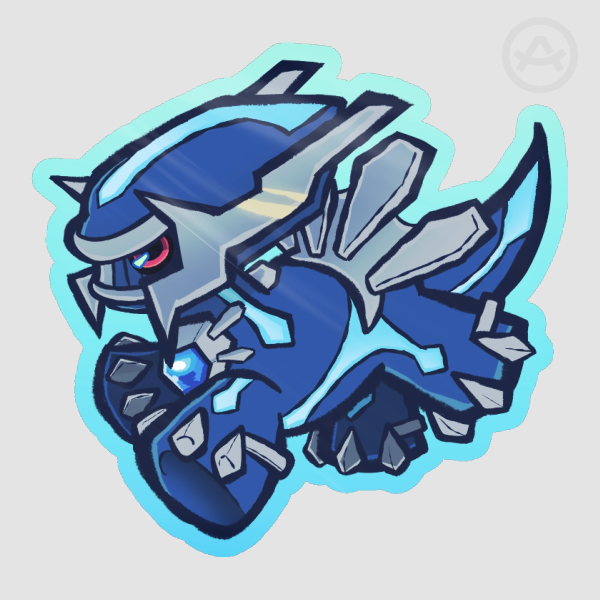 Dialga Colored Edge Die Cut Stickers