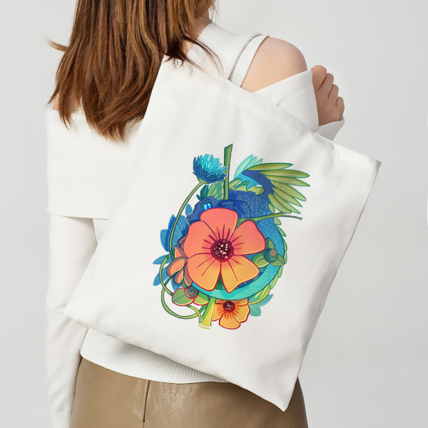 Flower Dragon - Canvas Tote Bag
