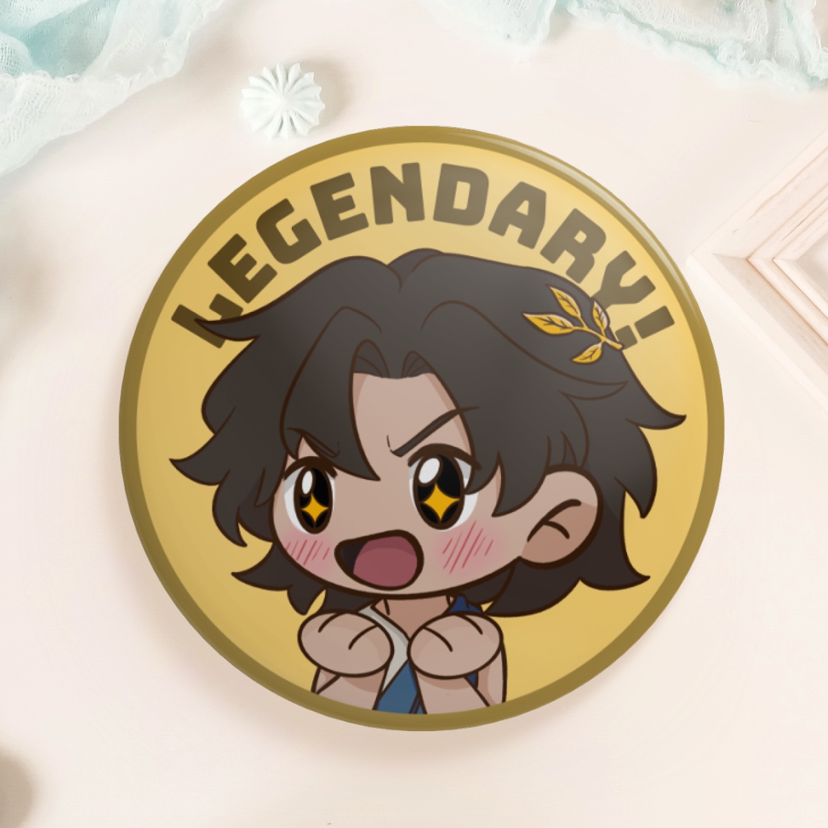Epic the Musical Pin Button 44 mm - Legendary Telemachus Yellow