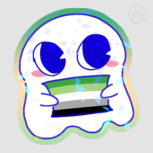 Aromantic ghost sticker
