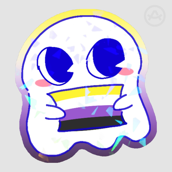 Non binary ghost sticker