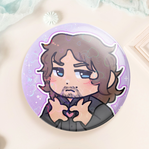 Daryl Button/Pin (TWD) (Holo Hearts)