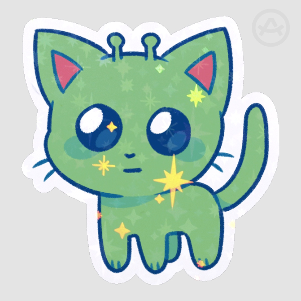 Alien TBH Cat Die Cut Sticker