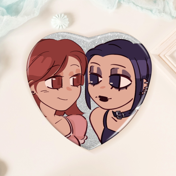 Nana Silver Heart Shape Holographic Badge