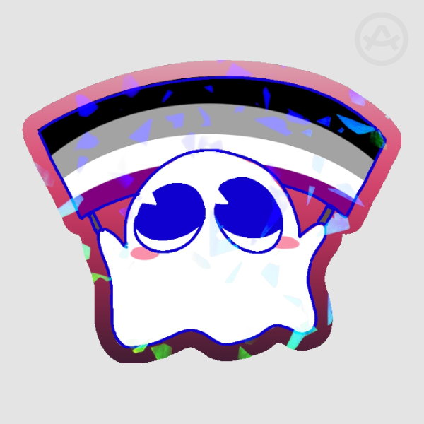 Asexual ghost sticker