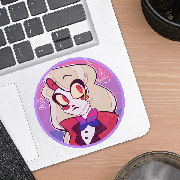 Charlie (Hazbin Hotel) Colored Edge Die Cut Stickers