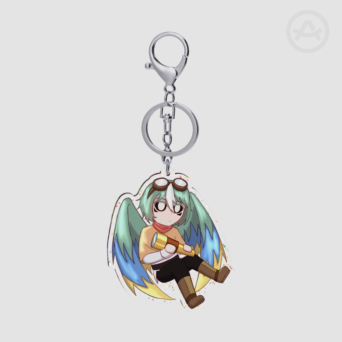 ParrotX2 Glitter Acrylic Keychain
