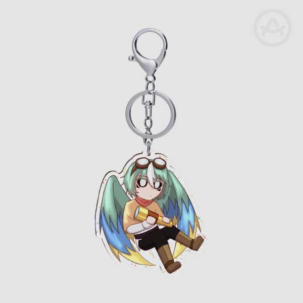 ParrotX2 Glitter Acrylic Keychain