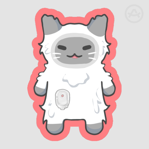 Stoma Bag Cat Sticker