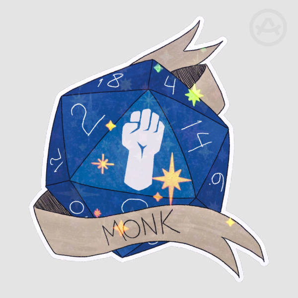 [ DND ] Monk Dice Sticker