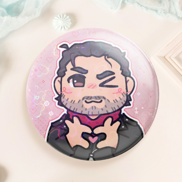 Negan Button/Pin (TWD) (Holo Hearts)