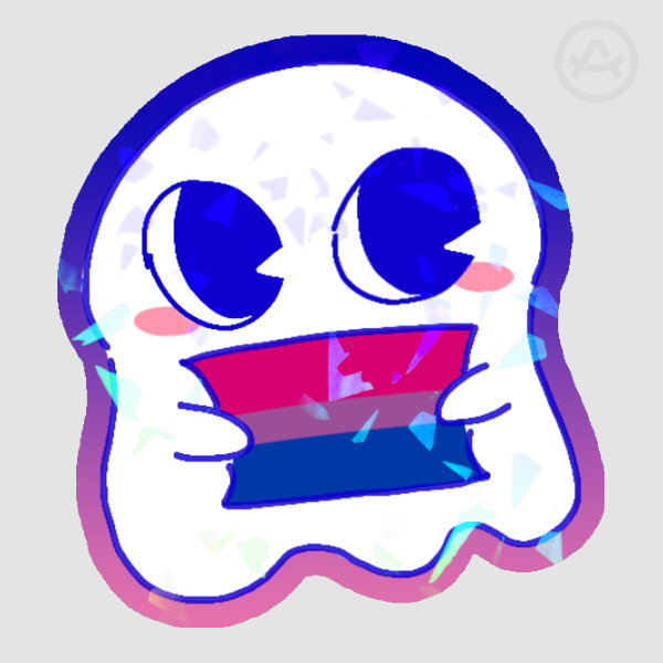 Bisexual ghost sticker