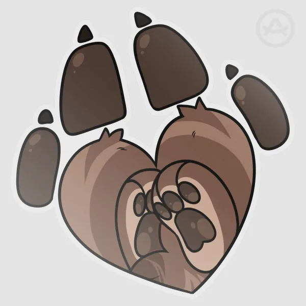 PAW HEART Clear PET Vinyl Die Cut Stickers