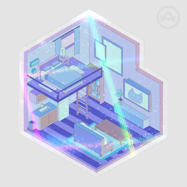 Isometric Room Die Cut Stickers