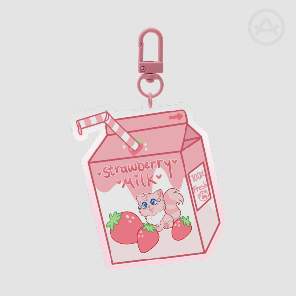 LPS: Strawberry Milk Keychain